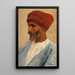 Portrait of an Oriental with a red turban - Leopold Carl Müller — framed artwork on a wall