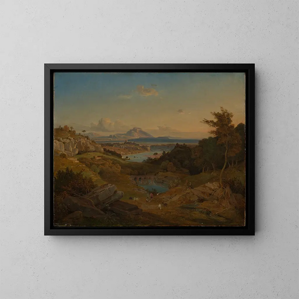 Paisaje costero dálmata - Leopold Rottmann — cuadro enmarcado en la pared