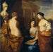 Los artes en torno al busto de la reina Kristina de Suecia - David Klöcker Ehrenstrahl — presentado en un interior