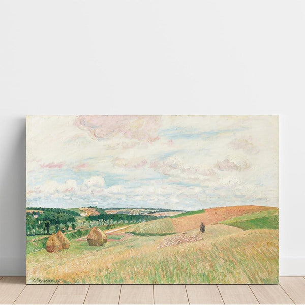 Les Coteaux de Thierceville, Meules, Berger et Troupeau - Camille Pissarro | Reproduction Tableau Décoration murale affiche copie