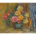 Reproducción del cuadro Las Rosas con Cortina Azul - Pierre-Auguste Renoir