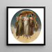 Las Tres Gracias - Alexandre Evariste Fragonard — cuadro enmarcado en la pared