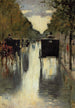 Street scene in Berlin with carriages - Lesser Ury — artwork view