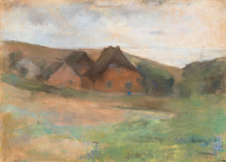 Lesser Ury - Wiesenlandschaft mit Bauernhusern Kstendorf.webp