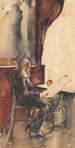 Reader of newspapers at the café - Lesser Ury — artwork view