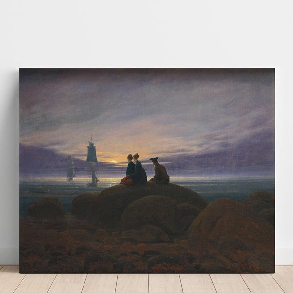 Reproducción del cuadro Lever de lune sur la mer - Caspar David Friedrich