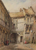 Corte de la casa en el n°29 de la Calle de la Tannerie Abbeville Somme Francia, conocido como del reinado de Francisco I - Lewis John Wood — vista de la obra