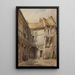 Corte de la casa en el n°29 de la Calle de la Tannerie Abbeville Somme Francia, conocido como del reinado de Francisco I - Lewis John Wood — cuadro enmarcado en la pared