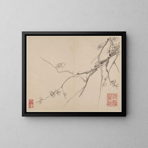 Album of Blooming Plum Trees - Li Fangying — framed artwork on a wall