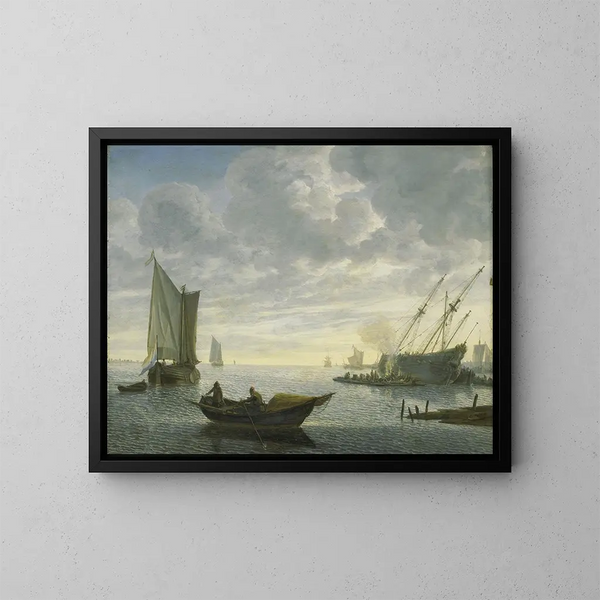 Calfatage d'un navire - Lieve Pietersz Verschuier — framed artwork on a wall