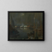 Evening at the Ostend port - Lieven Herremans — framed artwork on a wall
