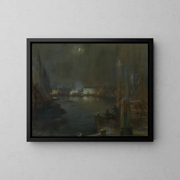 la tarde en el puerto de Ostende - Lieven Herremans — cuadro enmarcado en la pared
