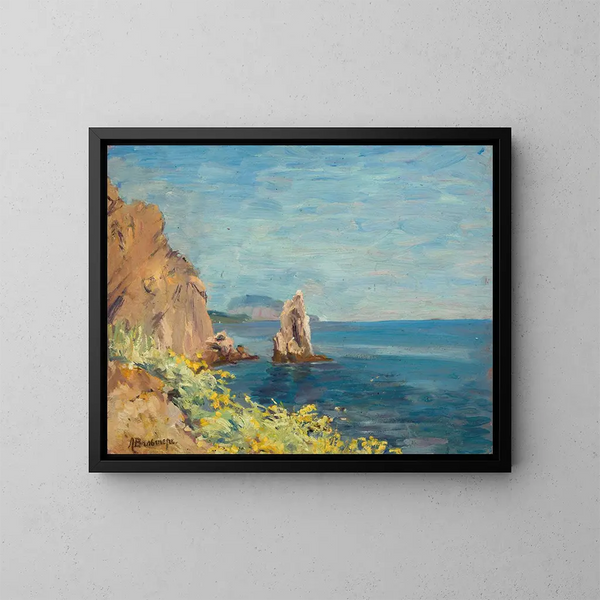 Vista entre Jalta y Gursuf - Lilly Walther — cuadro enmarcado en la pared