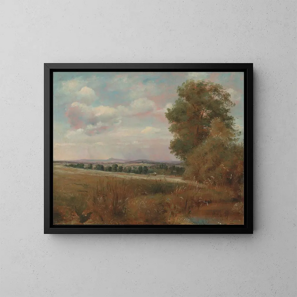 Paisaje en Hampstead con Harrow a lo lejos - Lionel Constable — cuadro enmarcado en la pared