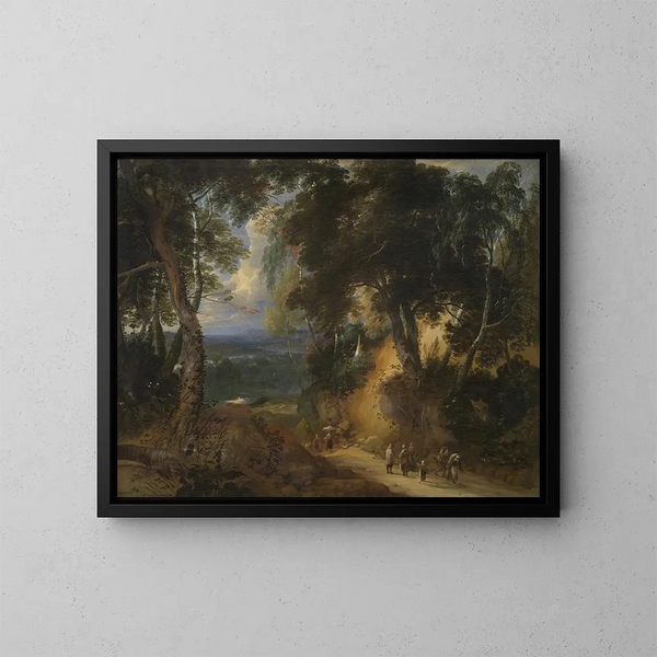 La selva de Soignes - Lodewijk de Vadder — cuadro enmarcado en la pared