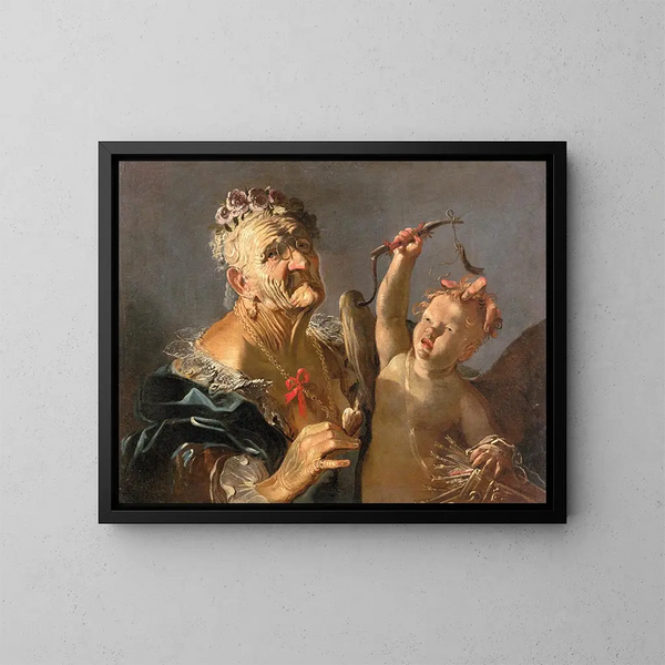 Alegoría de la vejez - Escuela Lombarda — cuadro enmarcado en la pared