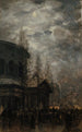 Salida de París en 1870 Rotonda de la Villette - Léon Pierre Herpin — vista de la obra