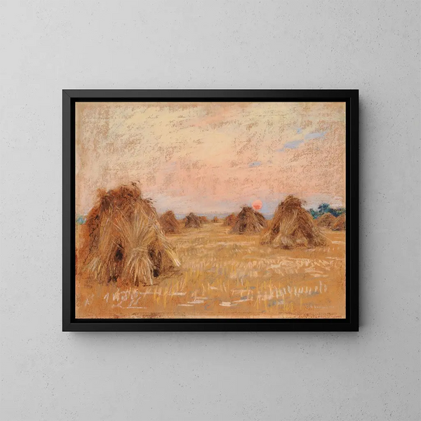 Fin de día - Léon Augustin Lhermitte — cuadro enmarcado en la pared