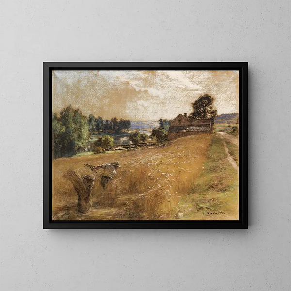 La Fenaison - Léon Augustin Lhermitte — cuadro enmarcado en la pared