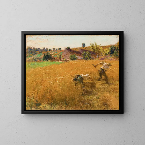 La Moisson - Léon Augustin Lhermitte — cuadro enmarcado en la pared