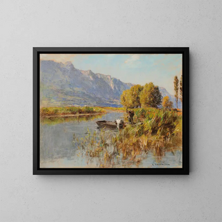 Lon Augustin Lhermitte - La dent du Chat au lac du Bourget.webp