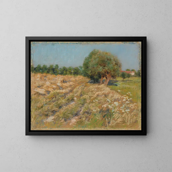 El camino de la granja - Léon Augustin Lhermitte — cuadro enmarcado en la pared