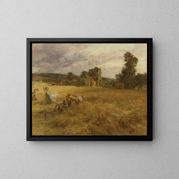 L'orage en moisson - Léon Augustin Lhermitte — cuadro enmarcado en la pared