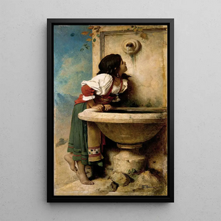 Lon Bonnat - Roman Girl at a Fountain.webp