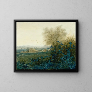 Lon Bonvin - Landscape with a Farmhouse and a Peasant Wheeling a Barrow.webp