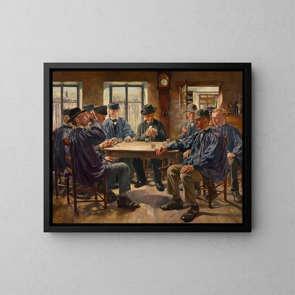 Sundays before mass - Léon Frédéric — framed artwork on a wall