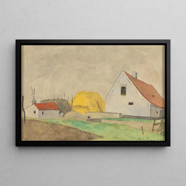 Ferme le long de la route de Gistel - Léon Spilliaert — framed artwork on a wall