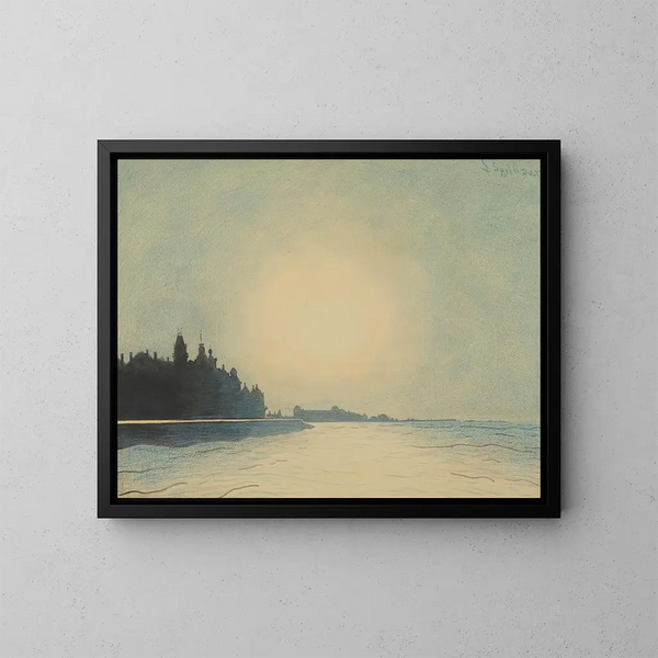 La digue à Ostende vue depuis le môle - Léon Spilliaert — framed artwork on a wall