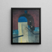 a man and a woman sheltering under a vault by Drie Gapers Ostende - Léon Spilliaert — framed artwork on a wall