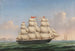 Three-mast Ferdinand Brumm in front of the Dover Cliffs - Lorenz Petersen — artwork view