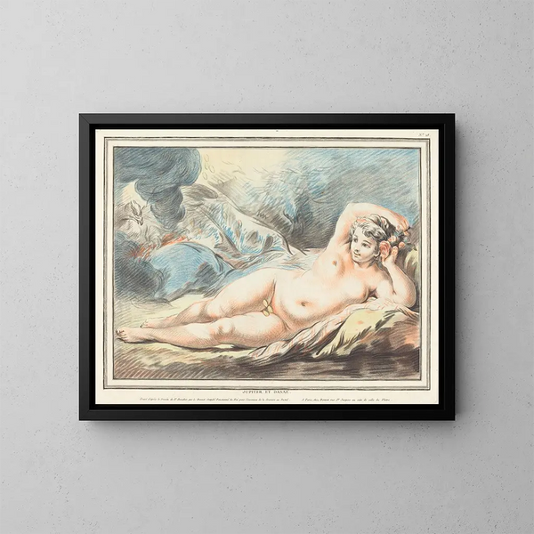 Jupiter and Danaé - Louis-Marin Bonnet — framed artwork on a wall