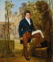 Portrait Painting of Nicolas Pierre Tiolier 1784-1843 Standing in the Gardens of the Villa Médicis - Louis-Vincent-Léon Pallière — artwork view