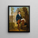 Portrait Painting of Nicolas Pierre Tiolier 1784-1843 Standing in the Gardens of the Villa Médicis - Louis-Vincent-Léon Pallière — framed artwork on a wall