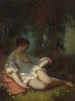 Los lectores en un parque - Louis Antoine Estachon | Cuadro — vista de la obra