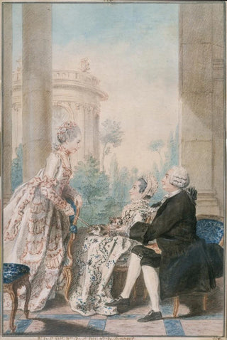 Louis Carrogis Carmontelle - M et Mme de Saint Wast accueillant Mlle de Beauregard.webp