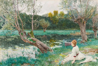 Louis Emile Adan - Jeune Fille Au Bord De Ltang.webp