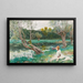 Young Girl by the Pond - Louis Émile Adan — framed artwork on a wall