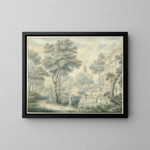Paisaje arcadien con una tumba - Louis Fabritius Dubourg — cuadro enmarcado en la pared