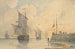 de embarcaciones de pesca, caza-marés, izando la vela en alta mar frente a Calais - Louis François Thomas Francia — vista de la obra