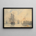 de embarcaciones de pesca, caza-marés, izando la vela en alta mar frente a Calais - Louis François Thomas Francia — cuadro enmarcado en la pared
