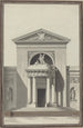 Fachada para una iglesia con una escultura que representa la Fe - Louis Gustave Taraval — vista de la obra