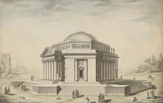 Louis Gustave Taraval - Hexagonal Temple in an Italianate Landscape.webp