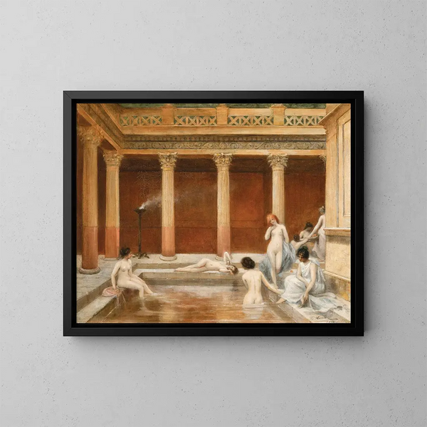 Baños romanos - Louis Hierle — cuadro enmarcado en la pared
