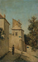 La calle del Mont-Cenis en la esquina de la calle Saint-Vincent Montmartre 18o distrito - Louis Hista — vista de la obra