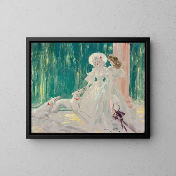El hermoso tarde - Louis Icart — cuadro enmarcado en la pared