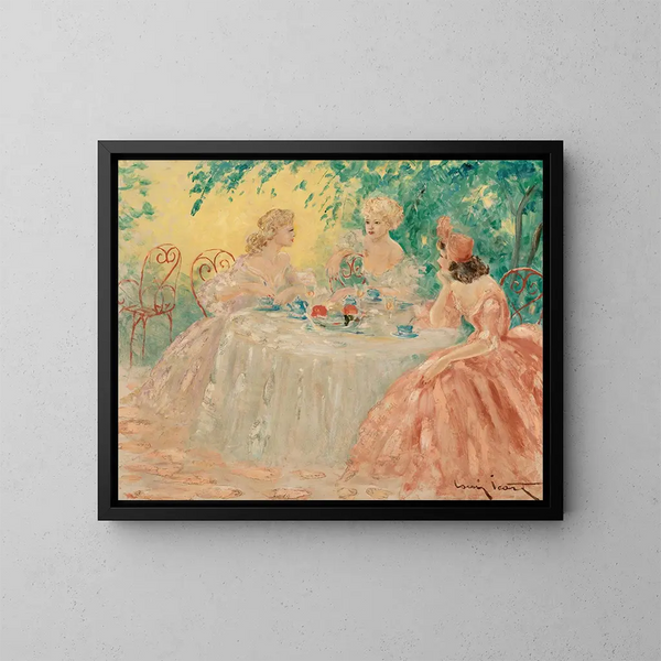 Confidences compartidas - Louis Icart — cuadro enmarcado en la pared